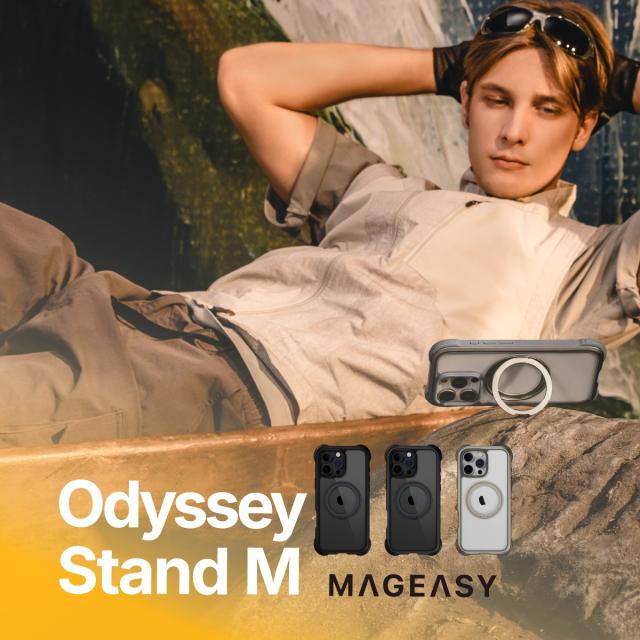 iPhone 16 Pro Max ケース クリア MagSafe 対応 スタンド リング付き 耐衝撃 MIL規格 スマホケース マグセーフ リング スマホカバー [ iPhone16ProMax アイフォン 16 プロマックス 対応 ] MagEasy Odyssey Stand M