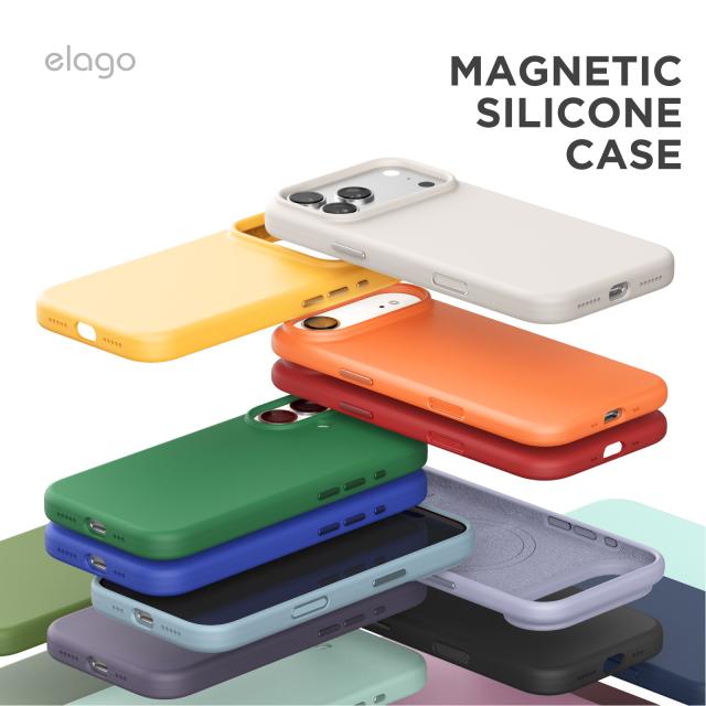 iPhone 17 ケース MagSafe 対応 シリコン 耐衝撃 スマホケース 指紋 防止 サラサラ マグセーフ対応 頑丈 シリコンケース カバー [ iPhone17 アイフォン17 対応 携帯ケース ] elago MAGNETIC SILICONE CASE