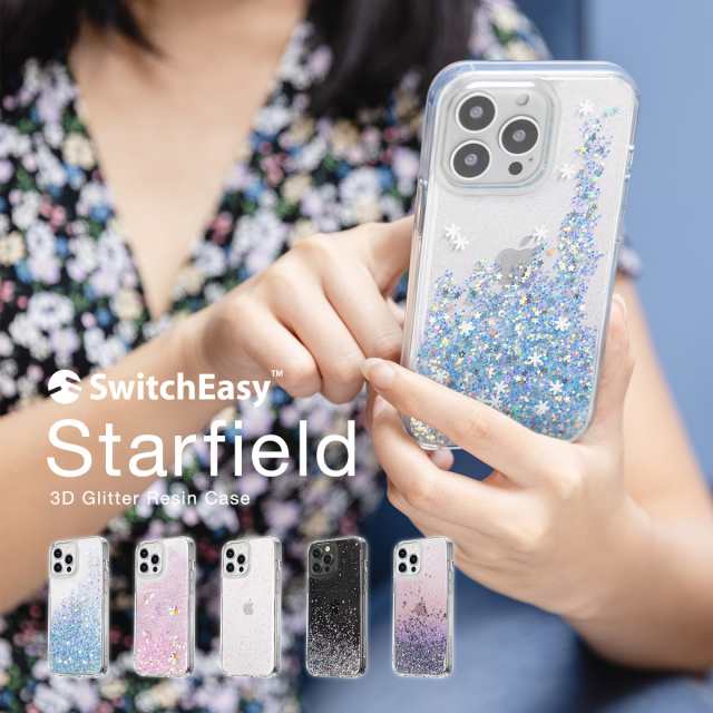 iPhone13 ケース キラキラ グリッター ラメ 星 かわいい 透明