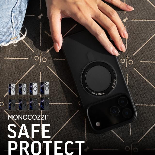 iPhone 17 ケース クリア MagSafe 対応 回転 リング スタンド ストラップホール 付き 耐衝撃 スマホケース マグセーフ 透明 頑丈 携帯ケース [ iPhone17 アイフォン17 対応 ]  Case MONOCOZZI #SAFEPROTECT