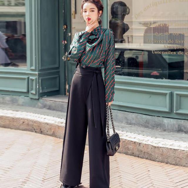 モード系 ブラウスセットアップ ストライプ デザイン ブラウスと ワイドパンツ Ol 通勤 職場 マニッシュの通販はau Pay マーケット Garage Diva 106