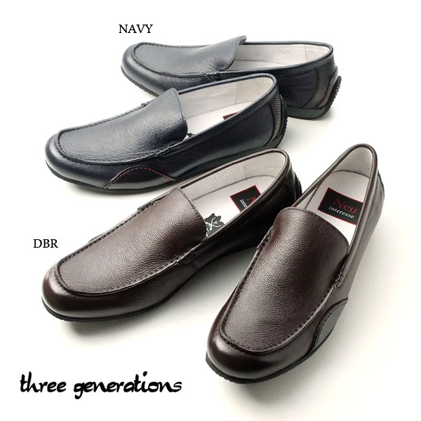 threegenerations スリージェネレーションズ レザースリッポン NI-2427-221 「Neu interesse（ノイインテレッセ ）」 コラボ ローファー ペダリングソール 3gs メンズ 本革 カジュアル
