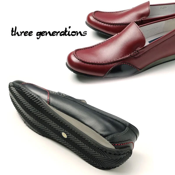 threegenerations スリージェネレーションズ レザースリッポン NI-2427-221 「Neu interesse（ノイインテレッセ ）」 コラボ ローファー ペダリングソール 3gs メンズ 本革 カジュアル