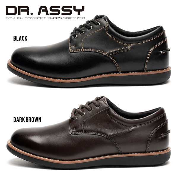 Dr.ASSY ドクターアッシー DR8021 プレーントゥ カジュアルシューズ 革靴 紐靴 撥水加工 軽量 ビジネス 旅行_1