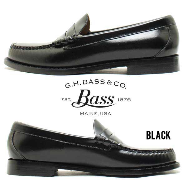 G.H.BASS ジーエイチバス 11010H LARSON ビジネスシューズ ローファー ブラック ワイン ブラックホワイト 仕事用 本革 制服用 学生 メンズ