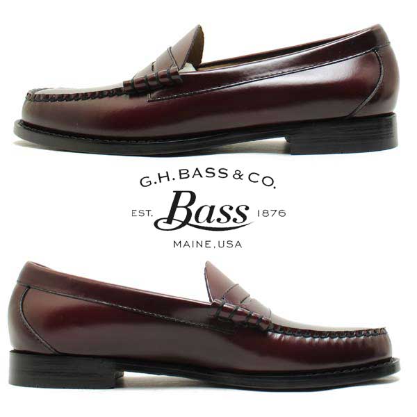 G.H.BASS ジーエイチバス 11010H LARSON ビジネスシューズ ローファー ブラック ワイン ブラックホワイト 仕事用 本革 制服用 学生 メンズ