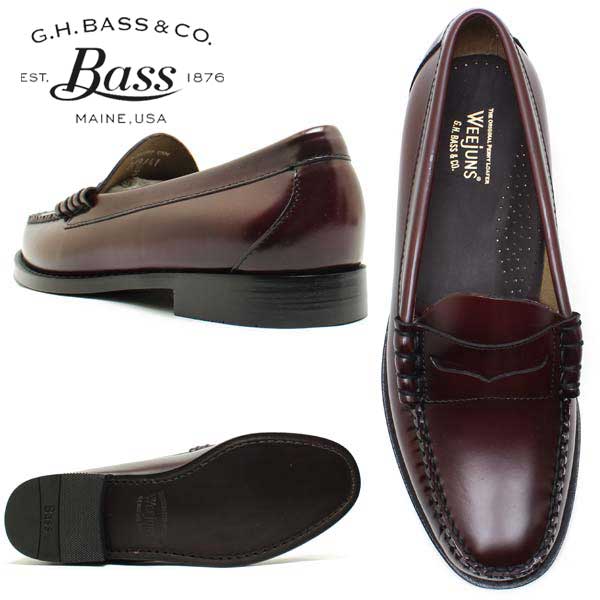 G.H.BASS ジーエイチバス 11010H LARSON ビジネスシューズ ローファー ブラック ワイン ブラックホワイト 仕事用 本革 制服用 学生 メンズ