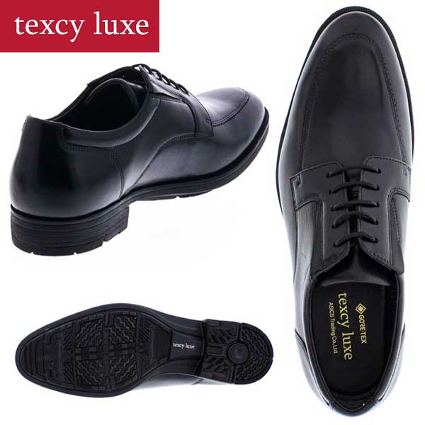 texcy luxe テクシーリュクス TU-8006 ビジネスシューズ GORETEX 4Eワイズ 外羽根 Uチップ ブラック 本革 防水 全天候型 仕事用 メンズ 大きいサイズ対応 29.0cmまで_2