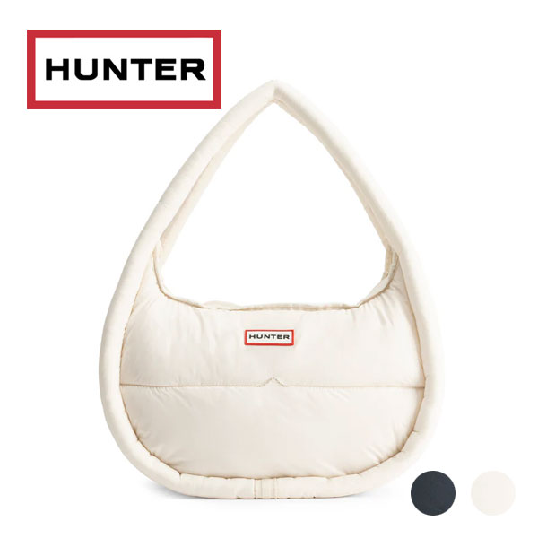 HUNTER ハンター フレイムド パファー ラージ ホーボー 軽量 デイリー 旅行 ブラック ホワイト UBX3705KBM
