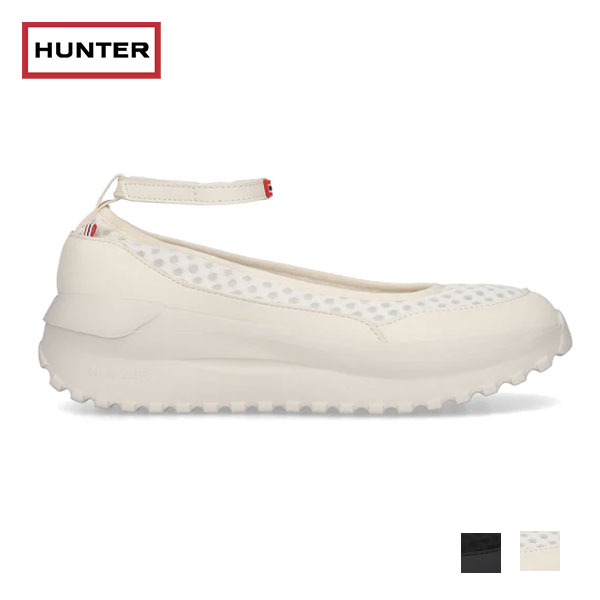 国内正規品 HUNTER レディース トラベル フロー メッシュ バレリーナ レインシューズ 通気性 通勤 メッシュ バレリーナ　WFF3103LEA