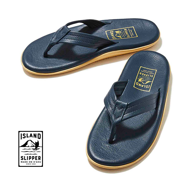 アイランドスリッパ Island Slipper PT202 レザートングサンダル ネイビー メンズ レディース ストラップサンダル