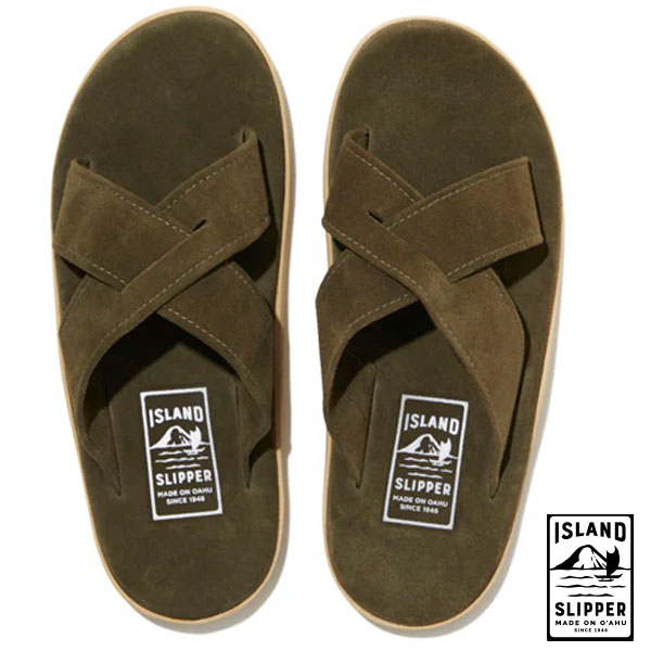 アイランドスリッパ Island Slipper PT223 レザー クロスサンダル アーミースエード ダークブラウン メンズ レディース