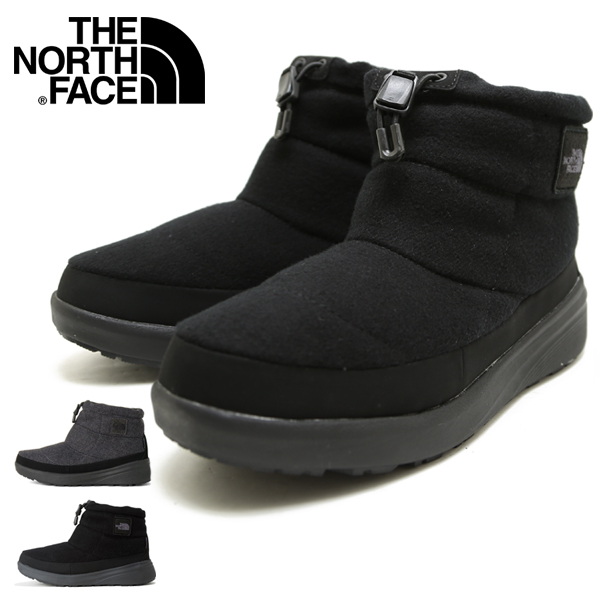ノースフェース The North Face W Nuptse Bootie WP Logo Short NFW52280 ヌプシ ブーティ ウォータープルーフ ロゴ ショート スノー ブーツ レディース 撥水 ウィンターブーツ ブラック グレーの通販は