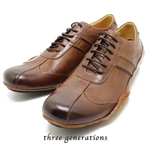 Threegenerations スリージェネレーションズ レースアップ レザースニーカー ブラウン 3gs メンズ 男性用 プレーントゥ ラウンドトゥ の通販はau Pay マーケット Relaaax