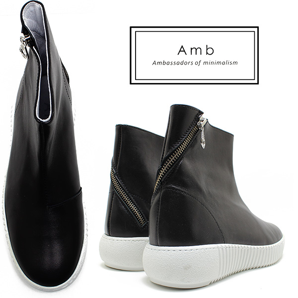 Amb Ambassadors of minimalism/アンバサダーズオブミニマリズムTATLIN ハイカットスニーカー ブラック レディース/レザー/スニーカー/ポ_2