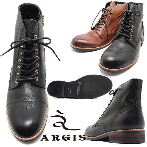 Y*o様 ARGIS 日本製　　ブラックレザー Wジッパーブーツ サイズ27.5 Y*o様 ARGIS 日本製 ブラックレザー Wジッパーブーツ サイズ27.5