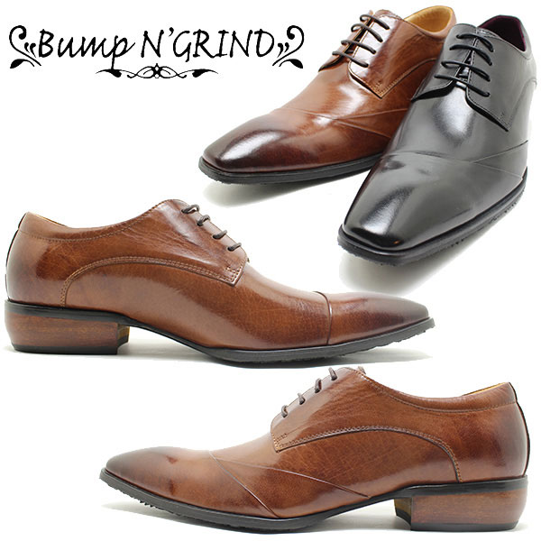 Bump N' GRIND/バンプアンドグラインド 6050 外羽変形ストレートチップ　キャメル　本革ビジネスシューズ/ビジネスブーツ/トラッド/紐靴/_1