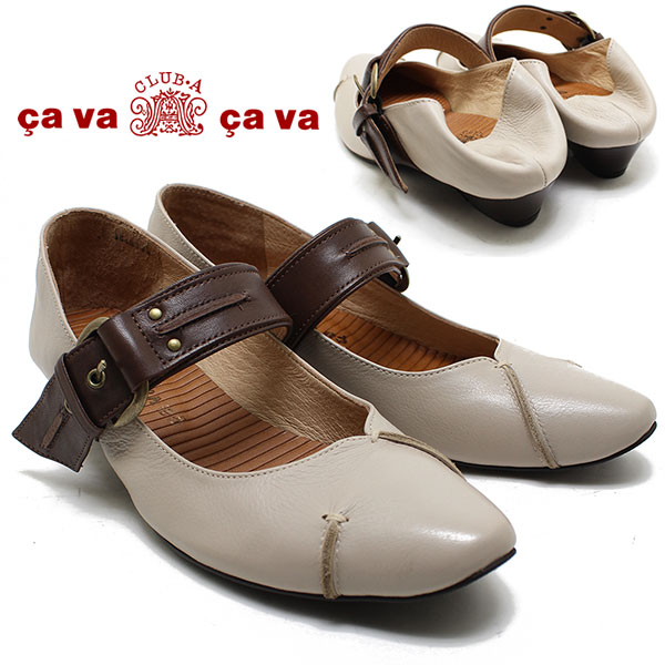 cavacava/サバサバ 18423(1800424) 2WAYレザーバブーシュ・パンプス グレイサヴァサヴァ/3cmヒールストラップシューズグレイ/22.0cmから25.5cmまでの通販は