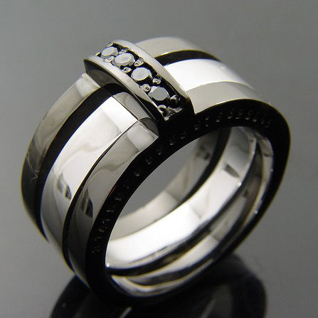 KENBLOOD/ケンブラッド 2wayコンビカラーリング ブラック×シルバー【KR-202】【サイレントマジョリティー】【メンズ レディース・ユニセの通販は