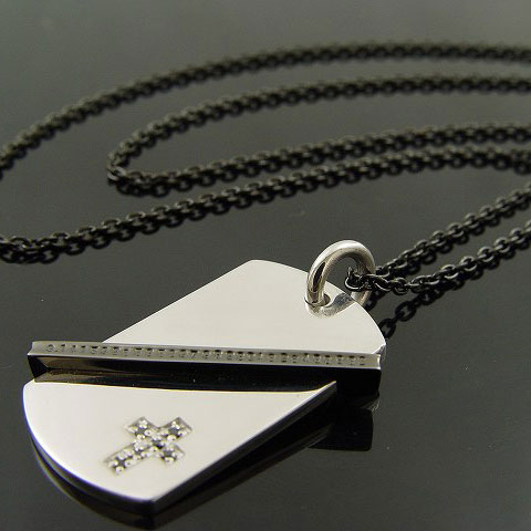 KENBLOOD/ケンブラッド ドックタグ＆クロスストーンペンダント/ネックレス シルバー/ブラック 【KP-244】【SilentMajority】【メンズ レの通販は 11,858円