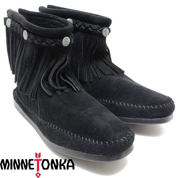 Minnetonka ミネトンカ 正規品 HI TOP BACK ZIP BOOT ブラック 299