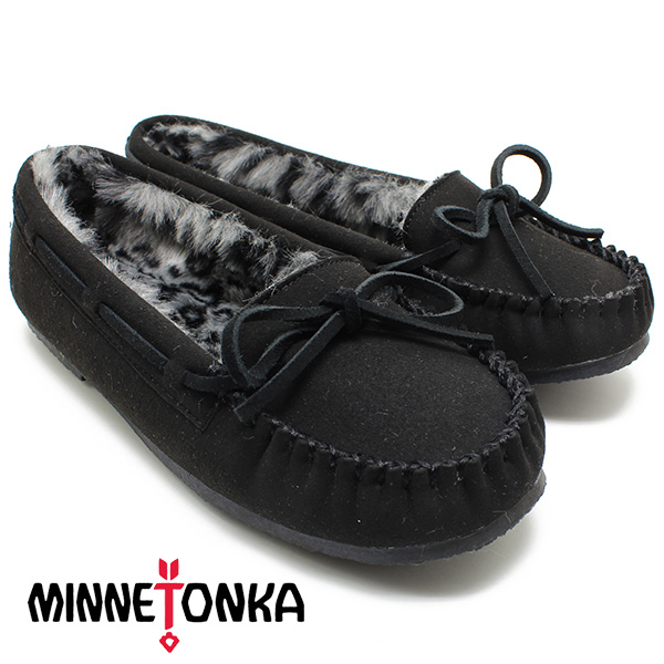 Minnetonka/ミネトンカ ファーモカシン KIMMY/キミー ブラック Minnetonka/ミネトンカ/レディース