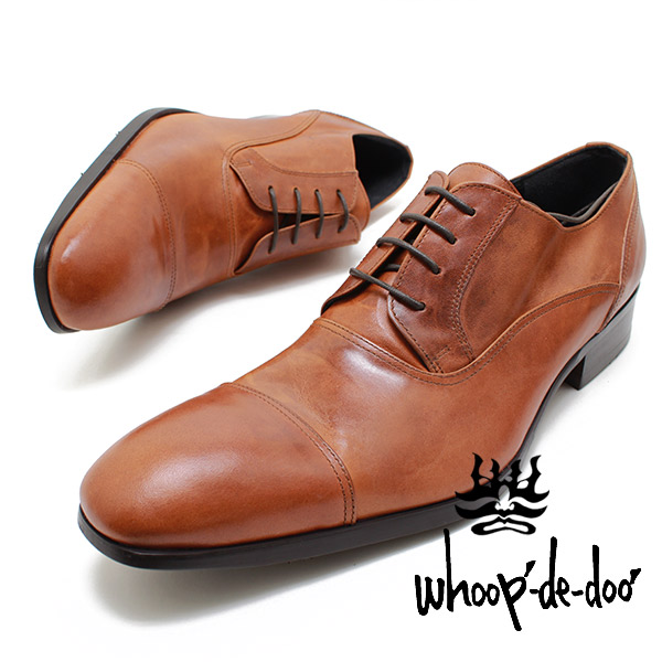 フープディドゥ whoop-de-doo 103313 ソフトレザーストレートチップシューズ キャメル 本革ビジネスシューズ ビジネス/栃木レザー/紐靴/