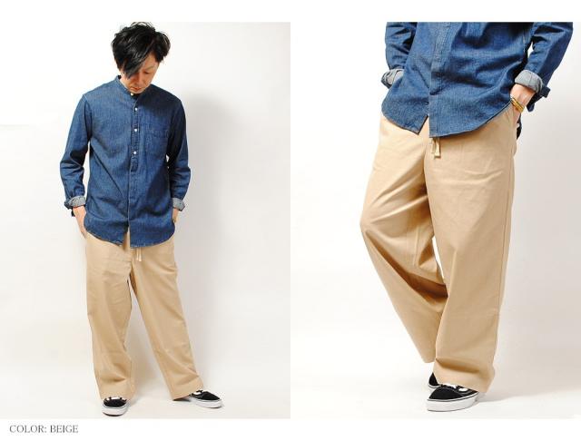 ワイドパンツ コットンリネン 綿麻ワイドパンツ ガウチョパンツ ワイドチノパン アンクル丈 メンズ ブラック ネイビー ベージュ 夏服 夏の通販はau Pay マーケット Re Ap