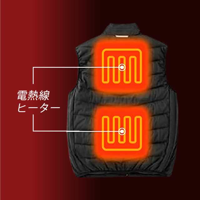 アイトス AZ-8310 HEATER VEST（衿付） S-5L TULTEX バッテリーセット ヒートベスト ヒーター 電熱ベスト 即暖 温かい ホット 温度調節 ストレッチ 抗菌防臭 アウタータイプ 屋外作業 寒冷地 防風 防寒　目玉