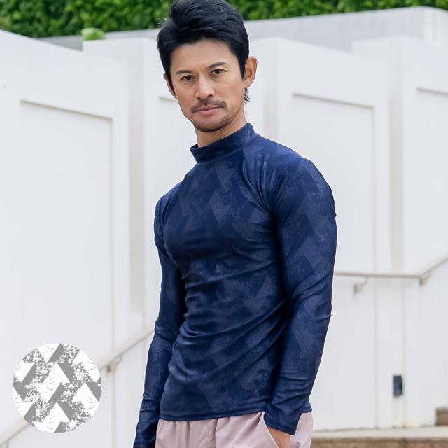 ラッシュガード ユニセックス 長袖Tシャツ 立ち襟 水着