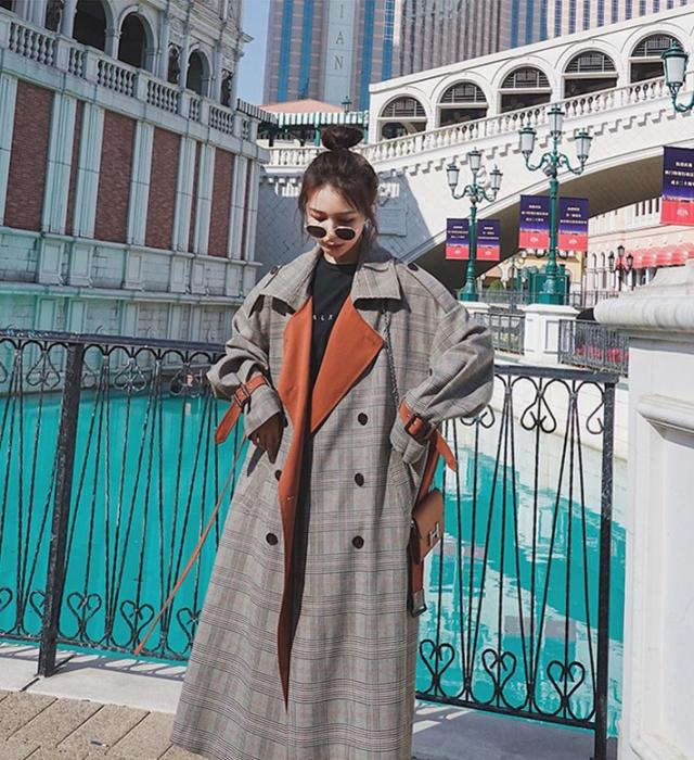 アウター トレンチコート トレンチ ロングコート アウター コート スプリングコート チェック柄 きれいめ 大人可愛い ビッグシルエット の通販はau Pay マーケット Sunny Place