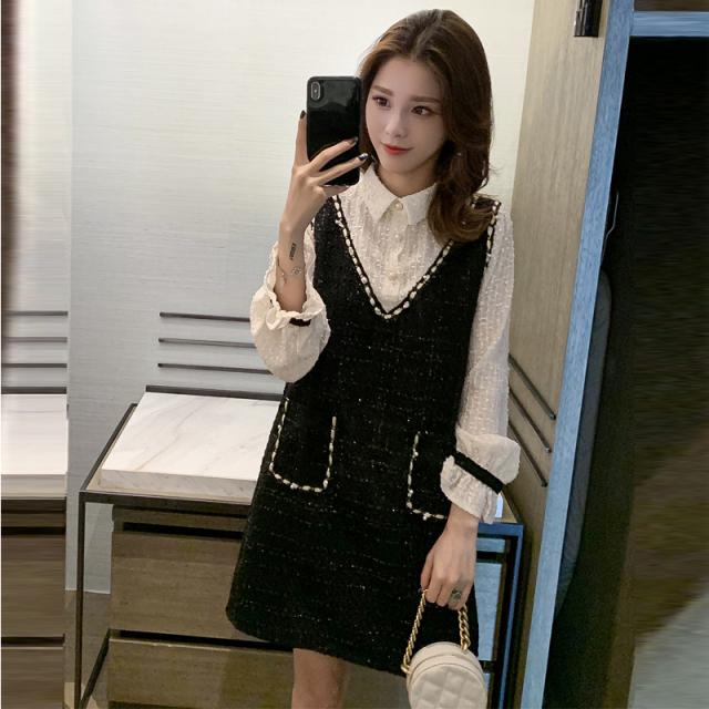 ワンピース レディース 重ね着風ワンピース 長袖 レース バイカラー カジュアル ミニ丈 長袖 大人可愛い きれいめ お出かけ デート 女子の通販はau Pay マーケット Sunny Place