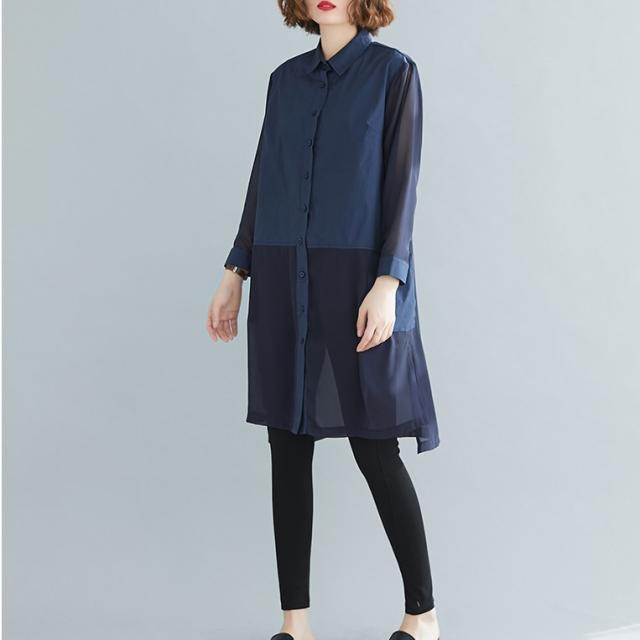 ワンピース レディース ミセスカジュアル シャツワンピース 前開き チュニック 無地 ひざ丈 長袖 大人可愛い 体型カバー 30代 40代 50代 の通販はau Pay マーケット Sunny Place