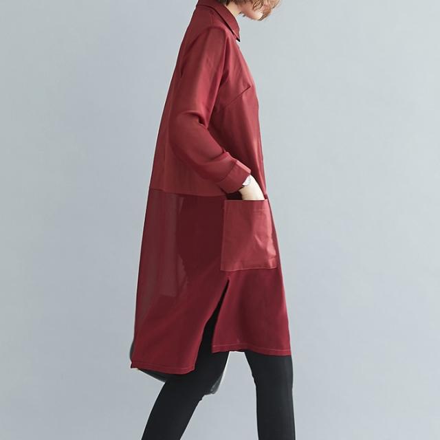 ワンピース レディース ミセスカジュアル シャツワンピース 前開き チュニック 無地 ひざ丈 長袖 大人可愛い 体型カバー 30代 40代 50代 の通販はau Pay マーケット Sunny Place