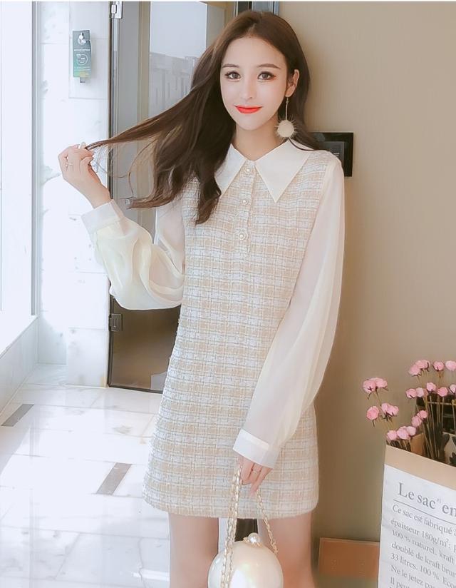 ワンピース ドレス レディース きれいめ 膝丈ワンピース ツイード シフォン 襟付き 長袖 ワンピース 結婚式 デート 女子会 オシャレ 上品の通販はau Pay マーケット Sunny Place