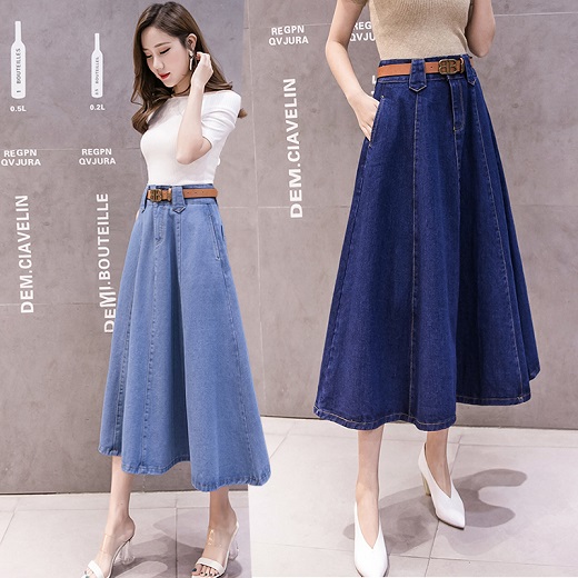 デニム ロングスカート 大きいサイズ フレアスカート 春 夏 ロング丈 ａライン ベルト付き ハイウエスト ミモレ丈 おしゃれ 大人可愛い の通販はau Pay マーケット Sunny Place