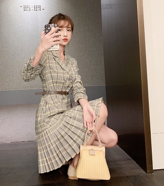 グレンチェックワンピース レディース おしゃれ 膝上丈 プリーツスカート ウエストマーク フェミニン キュート 大人女子 アウター テーラの通販はau Pay マーケット Sunny Place