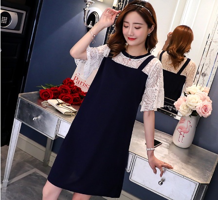 高い素材 シフォンワンピース ワンピース レース切り替え レディース Aラインワンピース 重ね着風 大きいサイズ 膝丈 半袖 ワンピース フェミニ 史上最も激安 Farmerscentre Com Ng