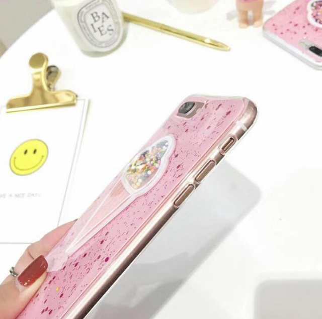 ピンクキラキラアイスクリームスマホケース全機種対応iphoneケース Iphonexケースiphone 6s 7 8 Plusケースの通販はau Pay マーケット Amy