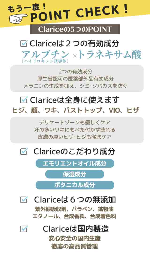 Clarice 黒ずみ対策クリーム デリケートゾーン【 VIO 乳首