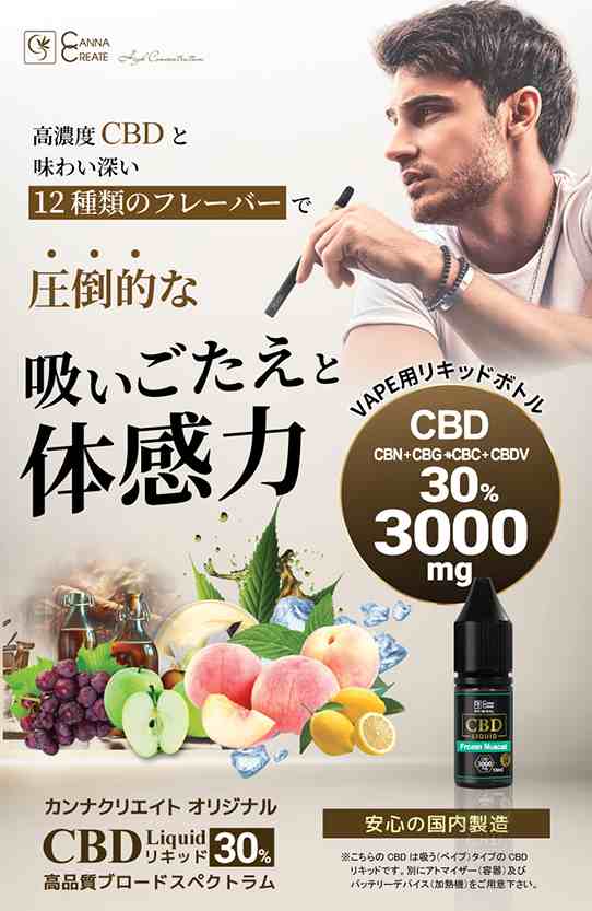 CBD リキッド 高濃度 30% CBD3000mg 高純度 10ml 電子タバコ vape ブロードスペクトラム CBDオイル カンナビノイド  CANNACREATE 国内製造 アントラージュ cbd ベイプ カンナビジオール カンナクリエイト vape VAPE HEMP hemp スイス産  CBG CBC CBDV (30L)の通販はau PAY ...