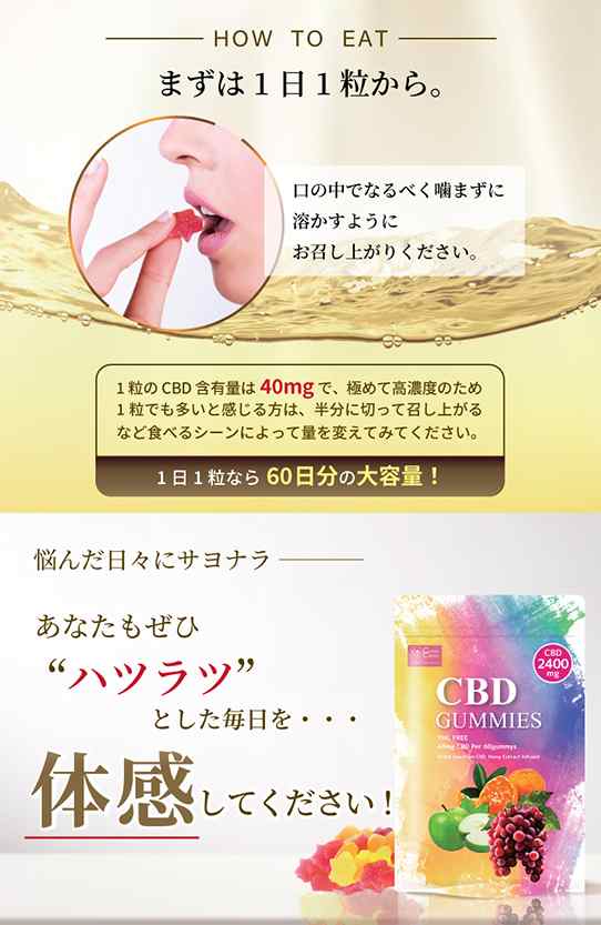 大容量 高濃度 CBDグミ 60粒】 CBD2400mg 1粒CBD40mg CBD CBN CBC CBG