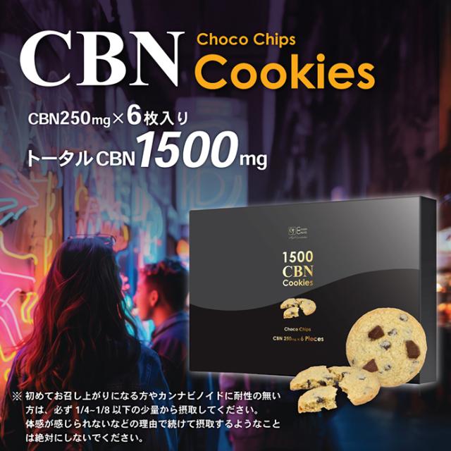 CBNクッキー 1500mg 1枚あたり CBN 250mg 6枚入 チョコチップ ダブル