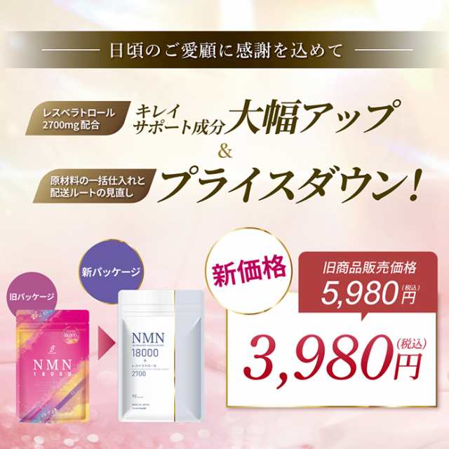 リニューアル / 美容皮膚科医 監修】NMN サプリ 18000mg レス