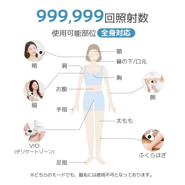 電気シェーバー付き 脱毛器 メンズ VIO対応 IPL 光美容器 99万回以上