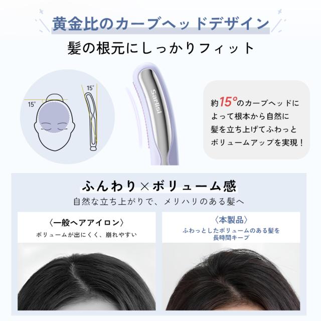 ヘアアイロン カールアイロン Sarlisi ボリューム アイロン 細毛 凸凹 