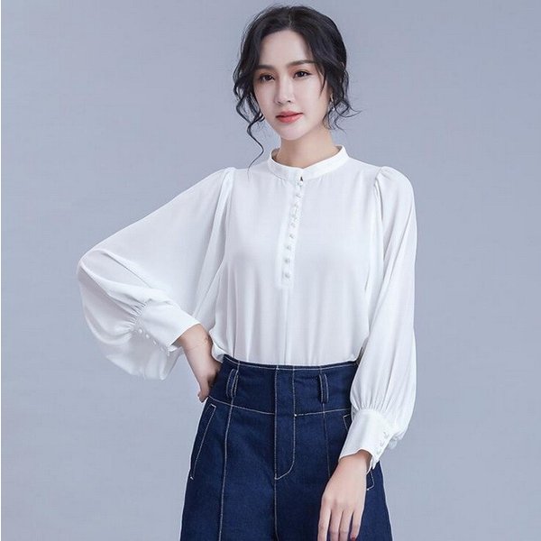 とろみシャツ レディース シフォンシャツ ブラウス シースルー 長袖 パフスリーブ オフィス 上品 シャツ 通勤 Ol 着痩せ オシャレ 大人 の通販はau Pay マーケット Ashley セール開催中