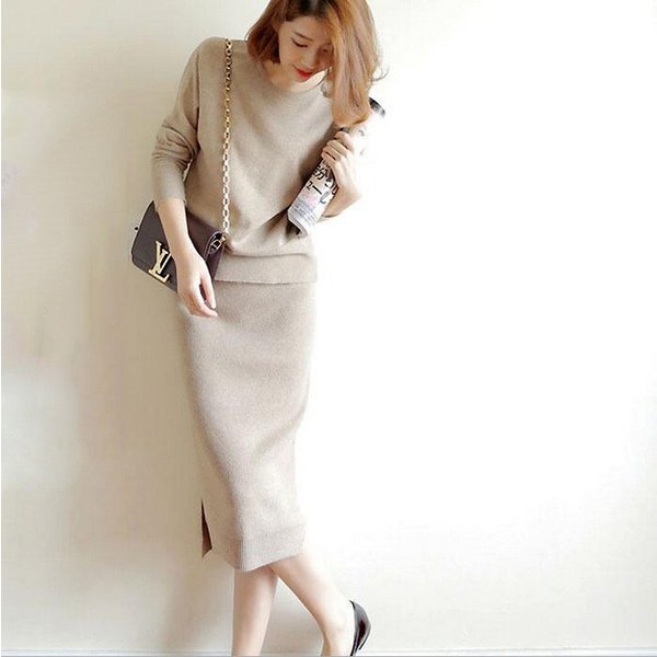 セットアップ ニット 丸首 セーター 長袖 レディース 上下セットアップ スカート 丸首リブニット タイトスカート ニットセットアップ 秋の通販はau Pay マーケット Ashley セール開催中