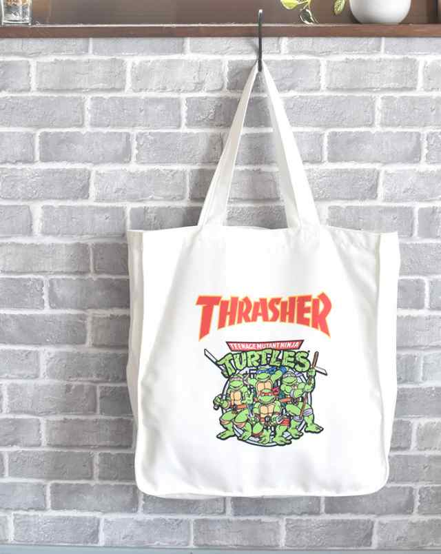 トートバッグ トート TURTLES ×THRASHER 10052-tt-th2313 マチ付きトートA レディース メンズ シンプル おしゃれ  かっこいい ミュータントタートルズ 人気 男 男の子 女 女の子 学生 大学生 高校生 大容量 ポケット 白 キャンバス キャンバストートの通販はau  PAY ...