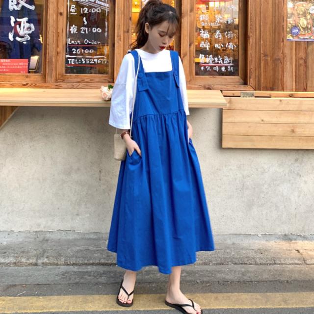 大きいサイズ ワンピース ジャンスカ 着回し ロング丈 カジュアル 可愛い トレンド 送料無料 流行 お洒落 体型カバーの通販はau Wowma プロリア